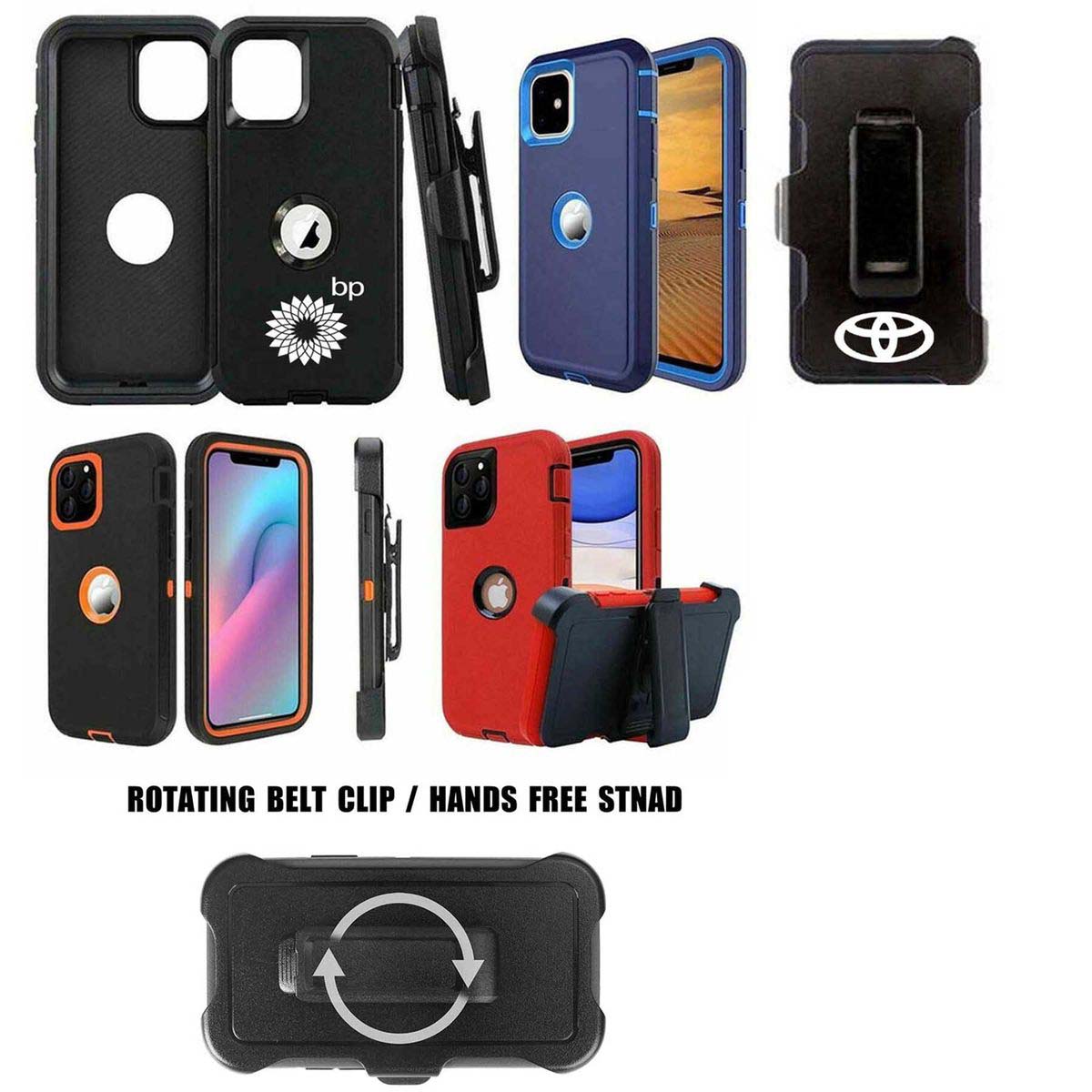 iBank ® iPhone 16 Plus Shockproof Case with Belt Clip and a kickstand 2
