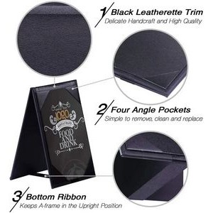4"x6"Faux Leather Double-Sided Table Tents Mini Display 3