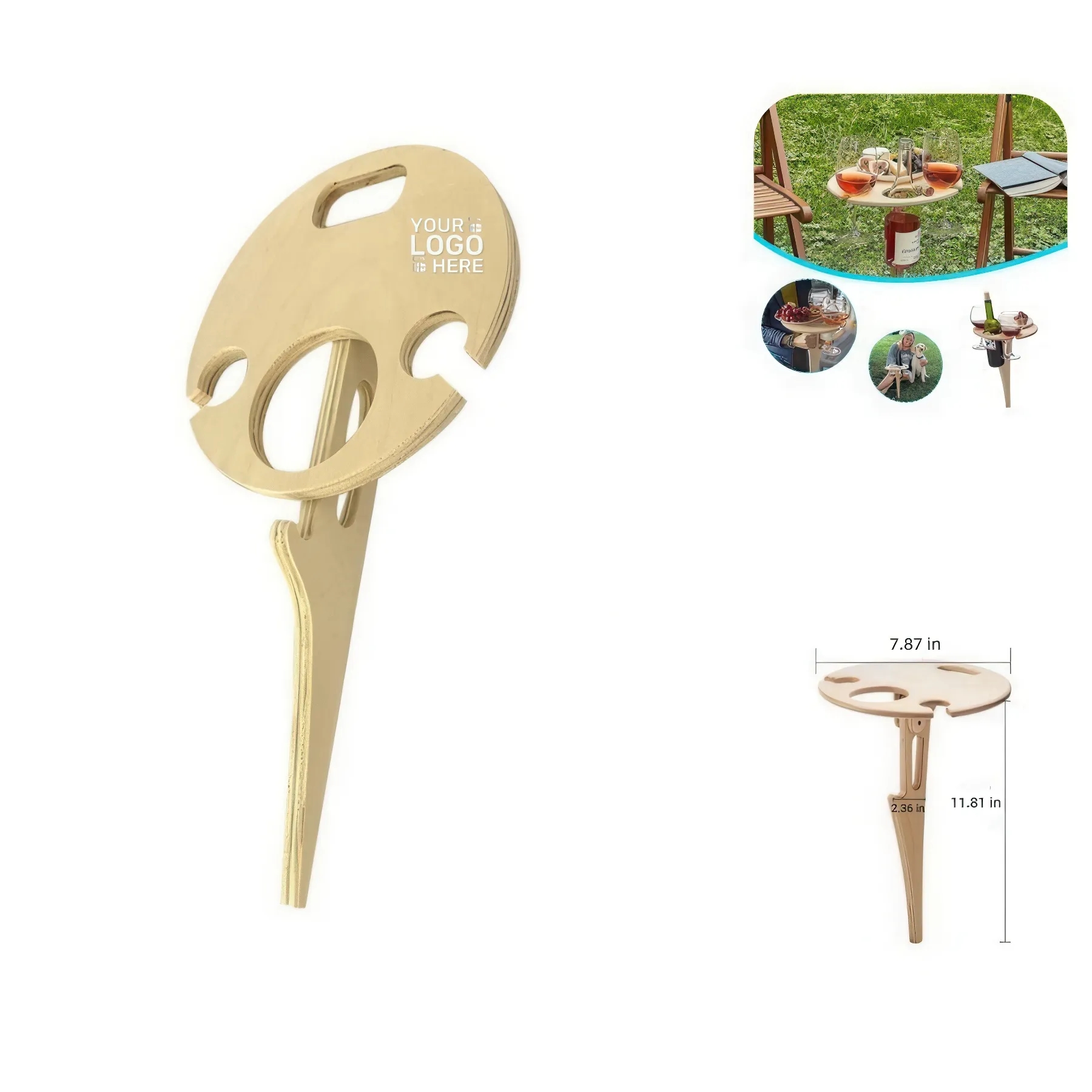 Wooden Camping Wine Holder Table 2