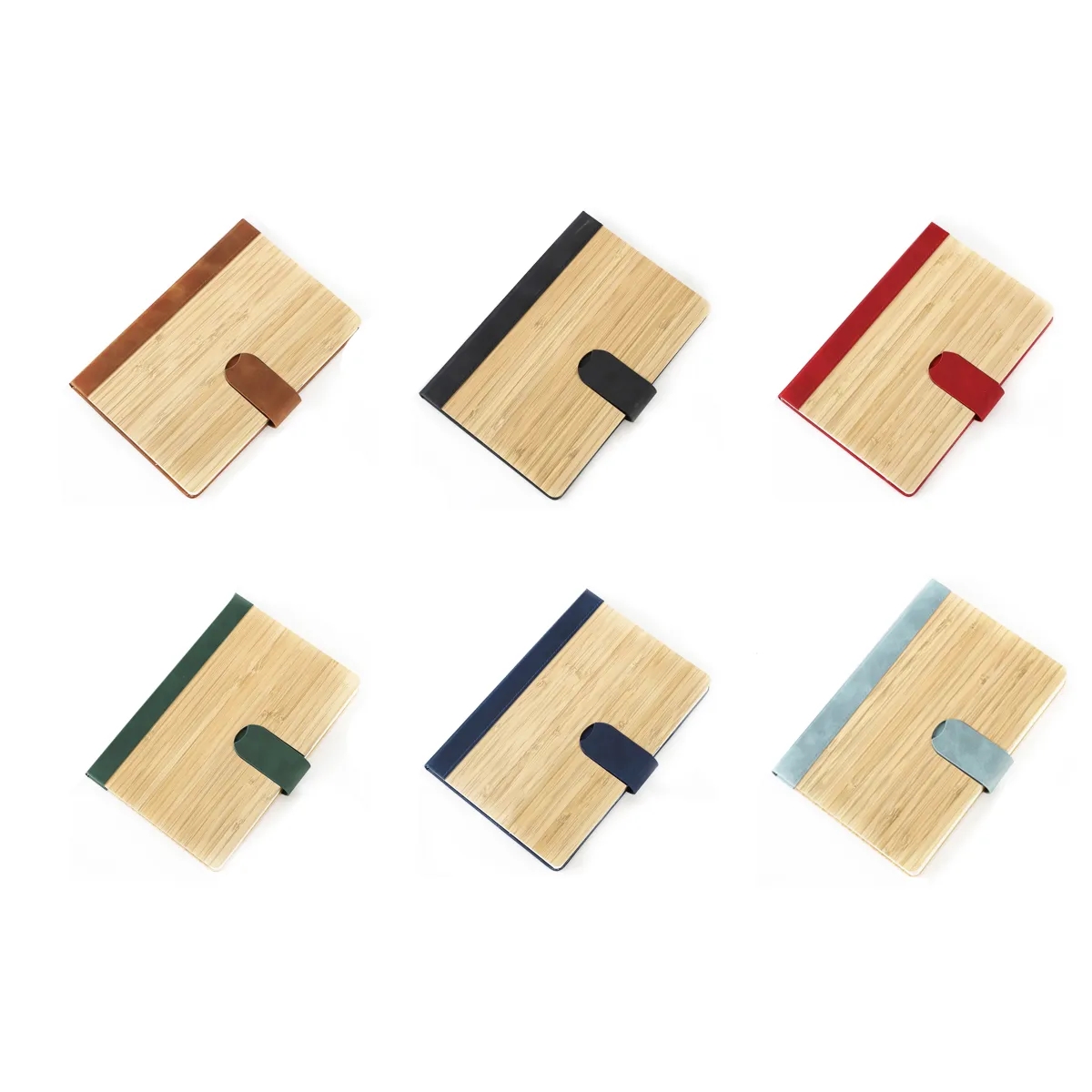 A5 Bamboo Cover Business Notebook with Magnetic Closure 2