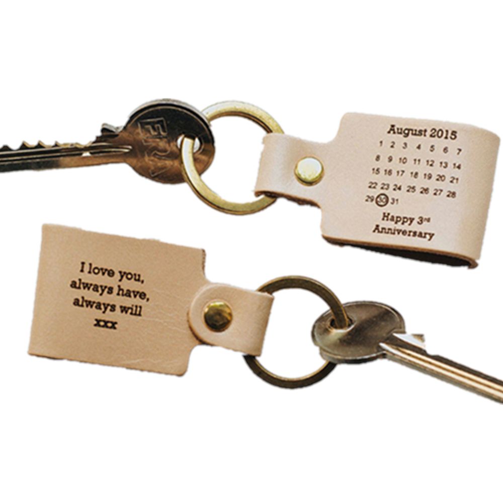 Square Leather Key Ring Key Chain 1