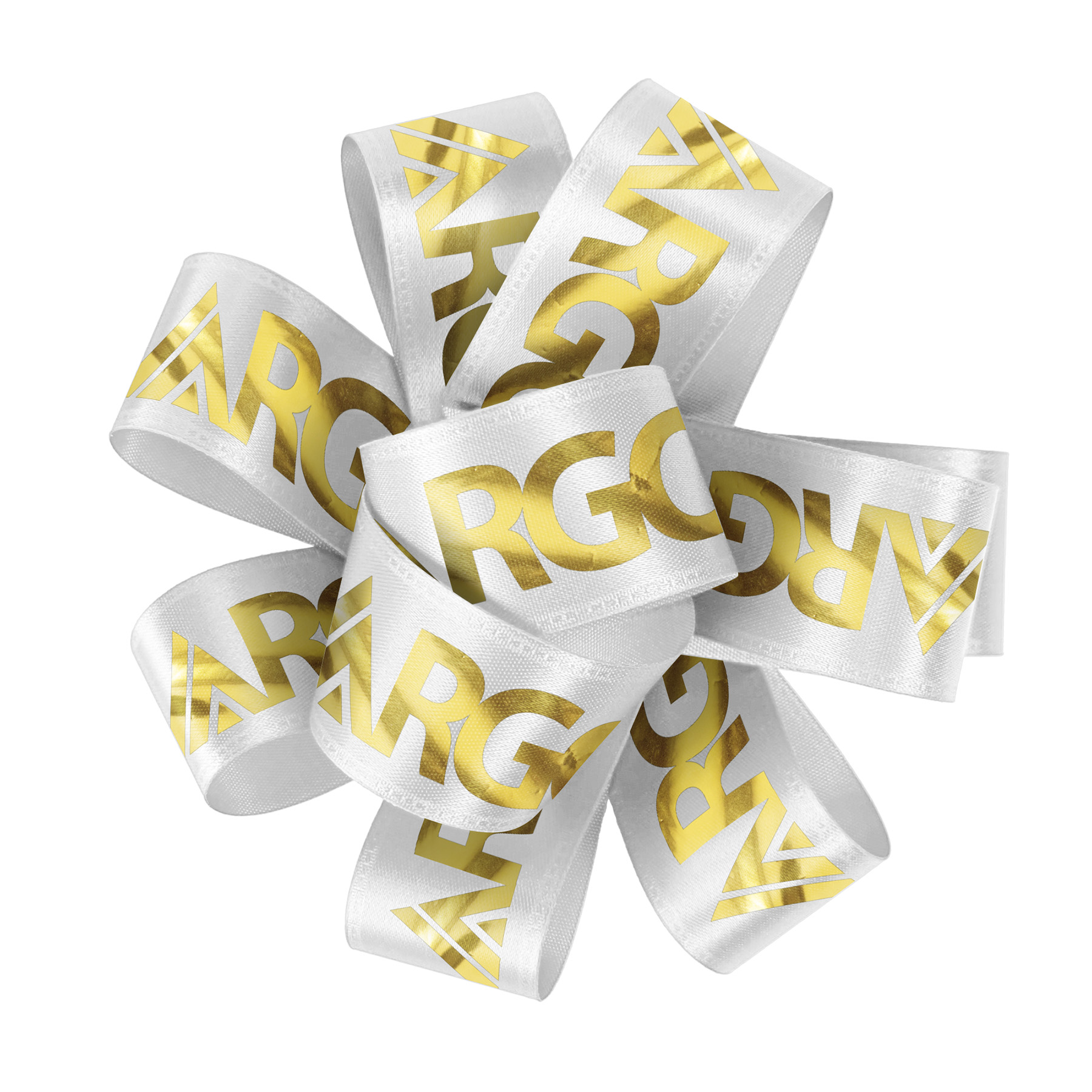 1" Badge Satin Bow - Foil Print 26