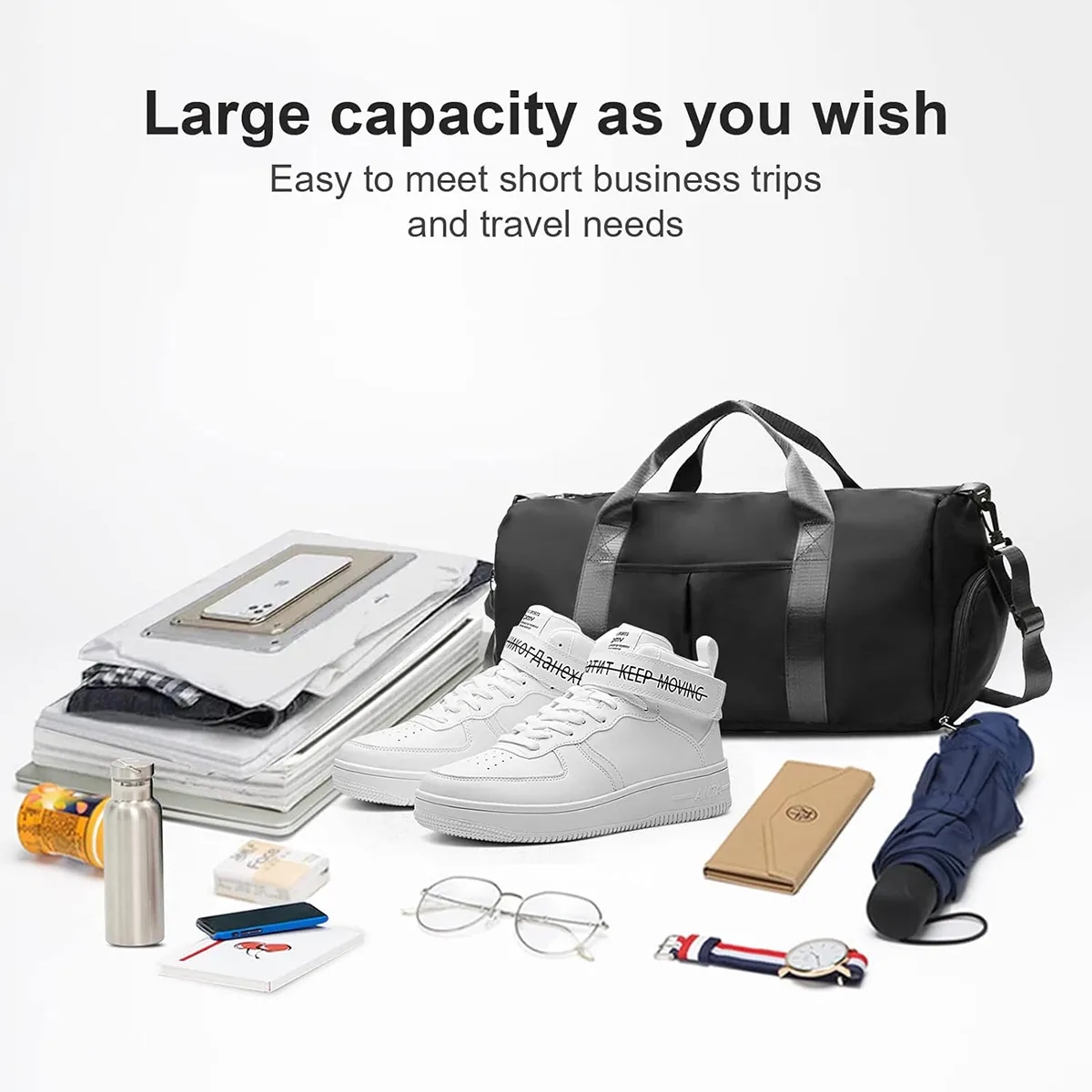Sports Gym Bag with Wet Pocket & Shoes Compartment 6