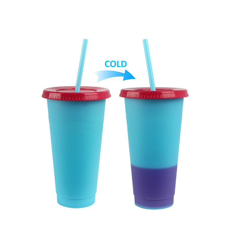 24OZ Reusable Cold Color Changing Cups Tumblers 1