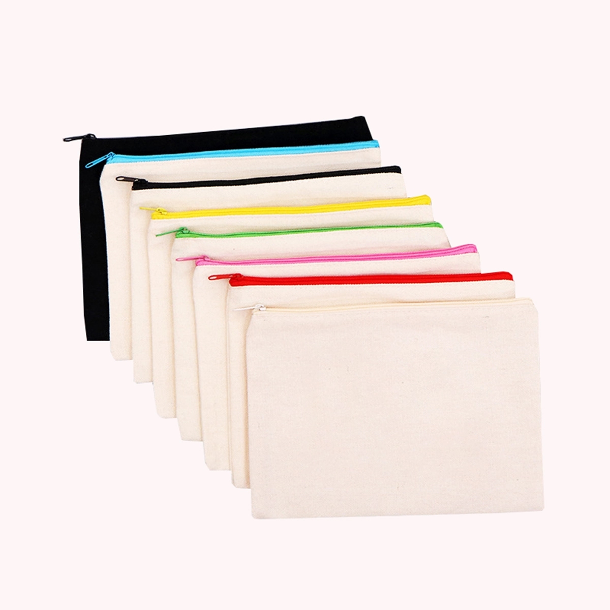 Zipper canvas makeup stationery bag 2