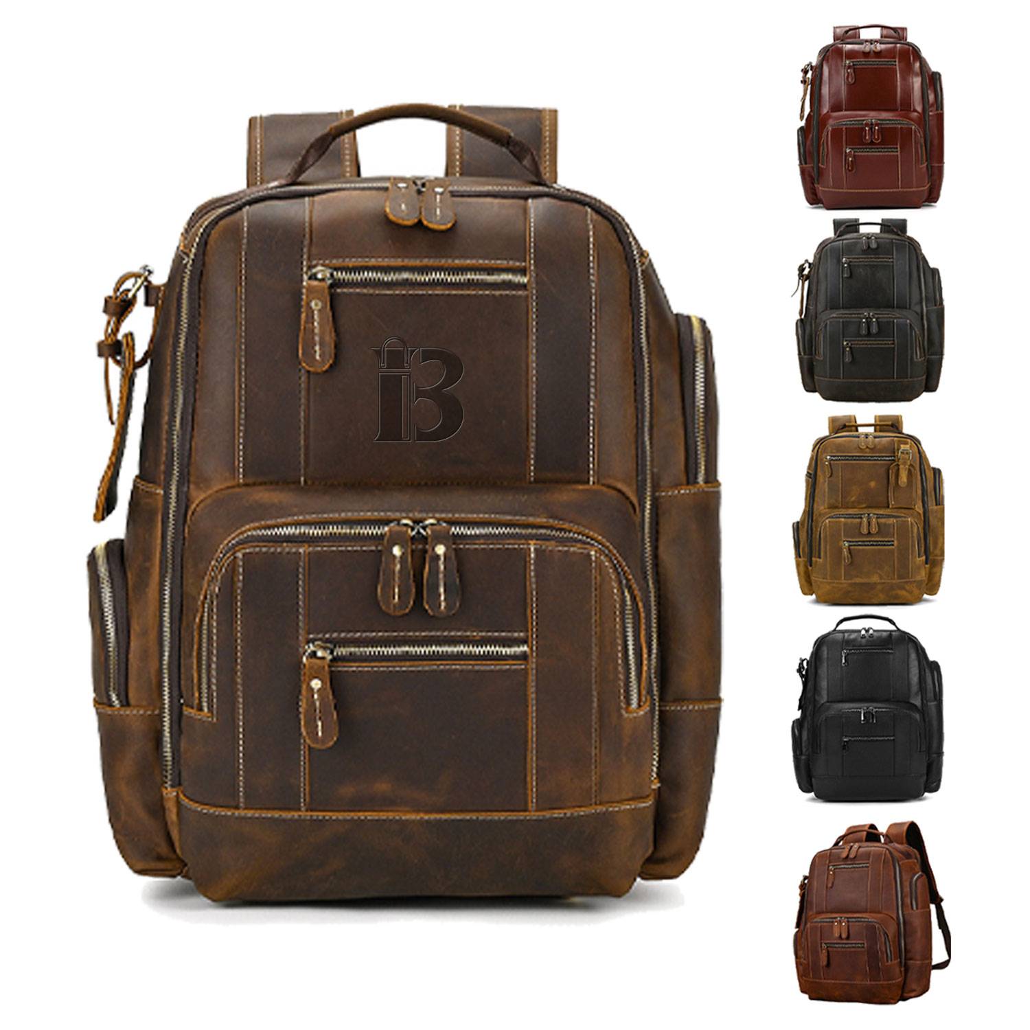 Large Capacity Leather Travel Retro Men's Backpack 2