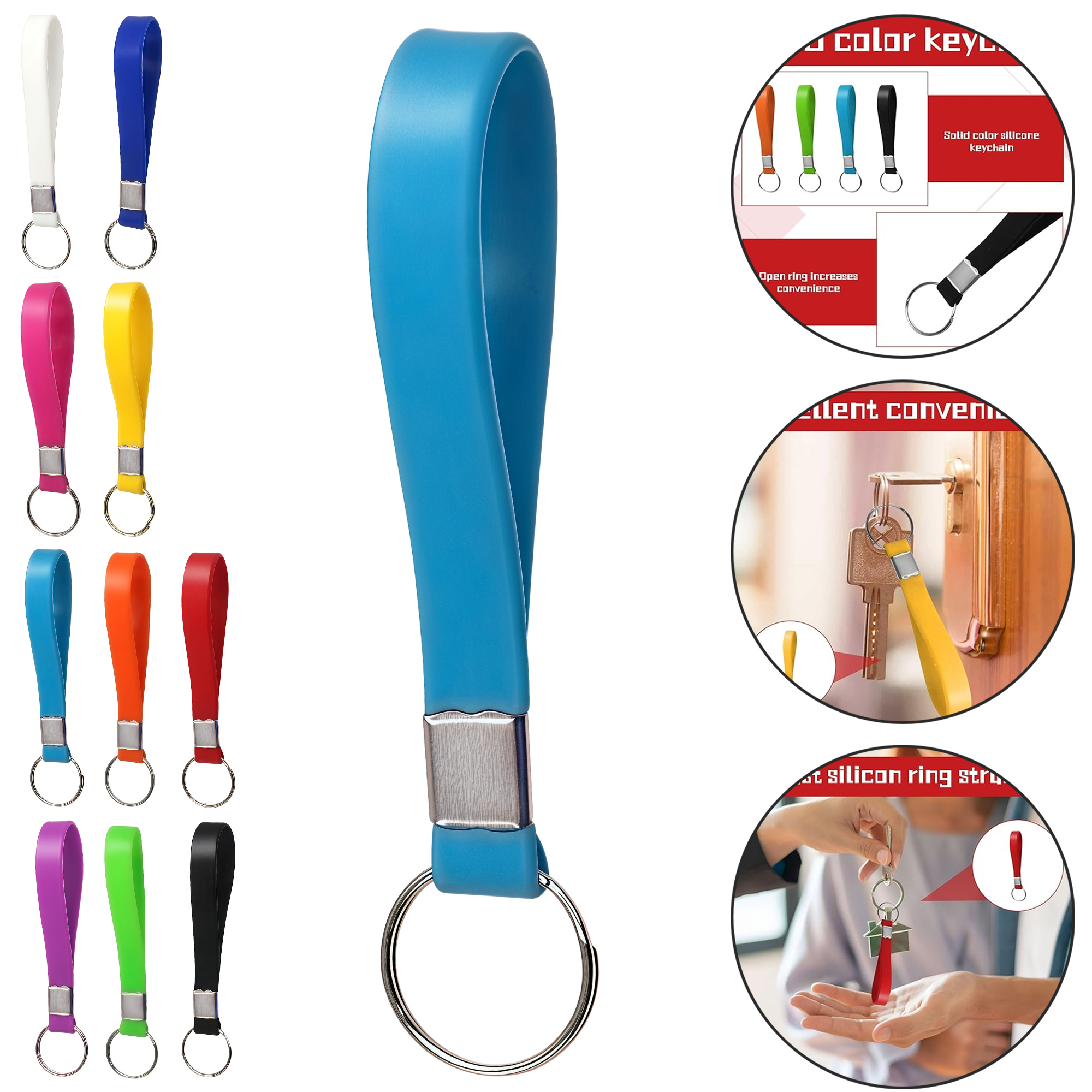 Solid Color Silicone Keychain - Employee Appreciation Gift 11