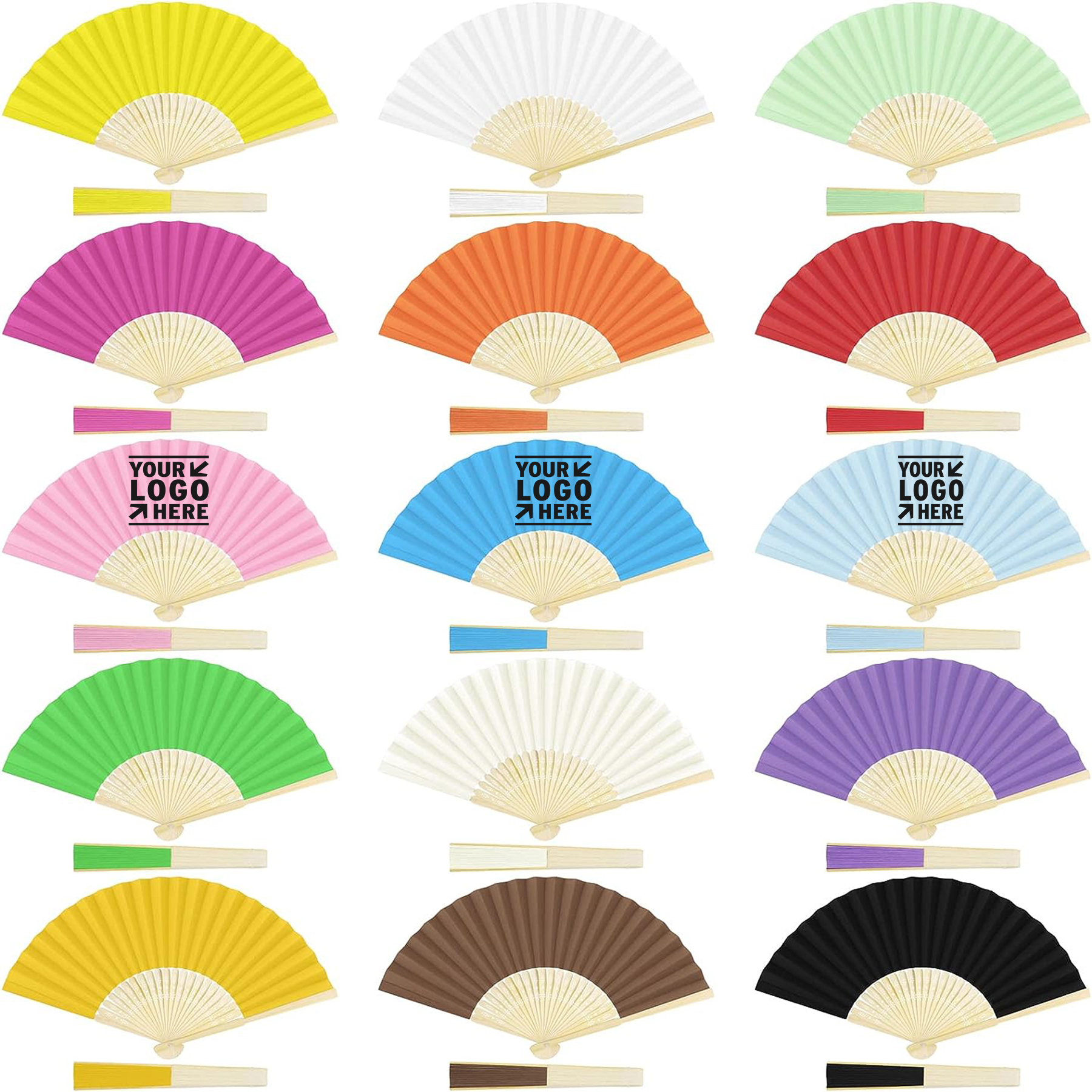 Wedding Gift Paper Folding Bamboo Handheld Fan 2