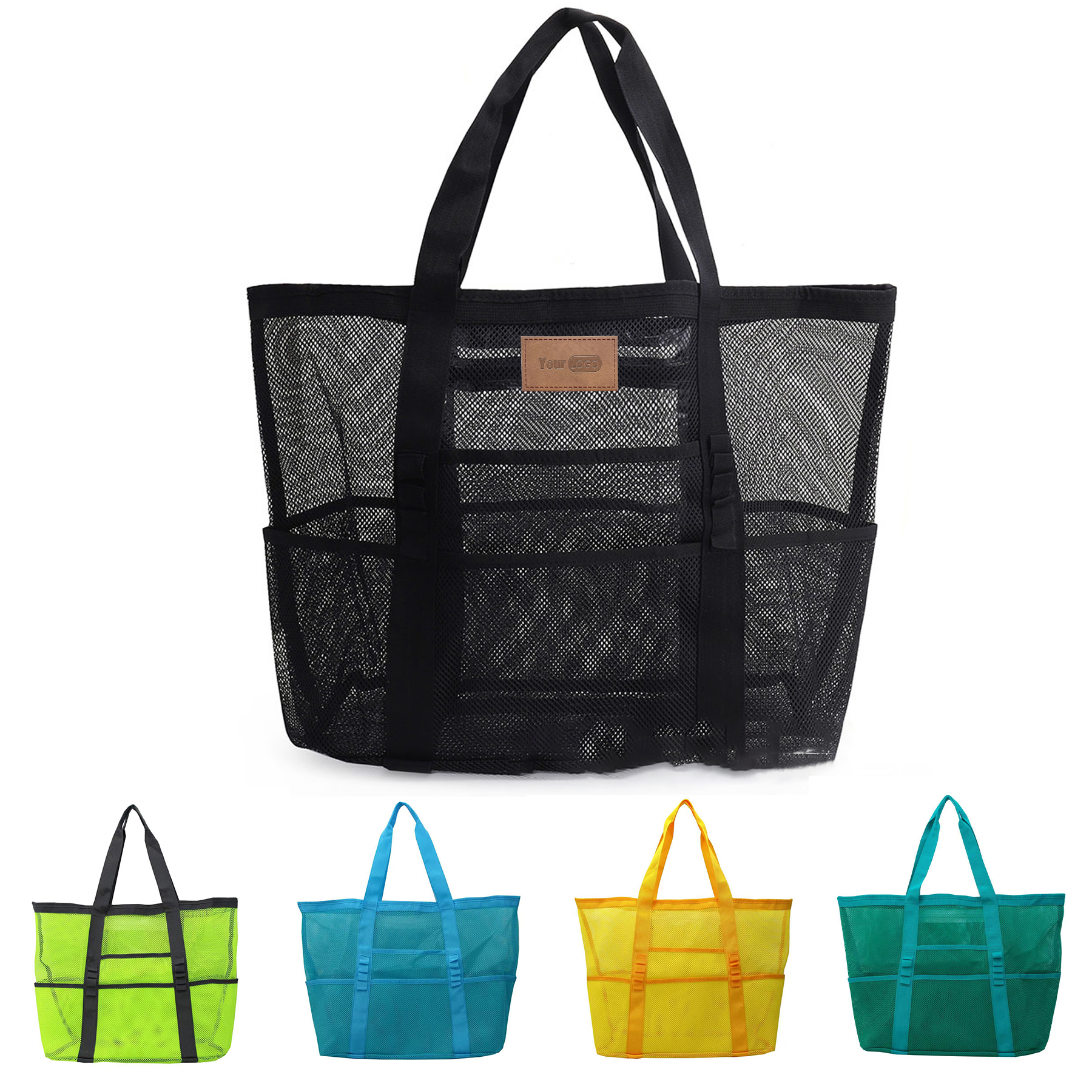nylon Mesh portable beach tote bag with large capacity 2