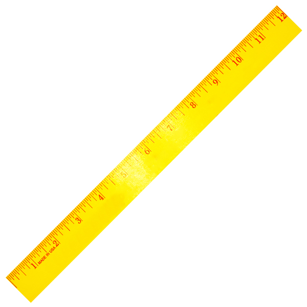 12" Fluorescent Wood Ruler - English Scale 7
