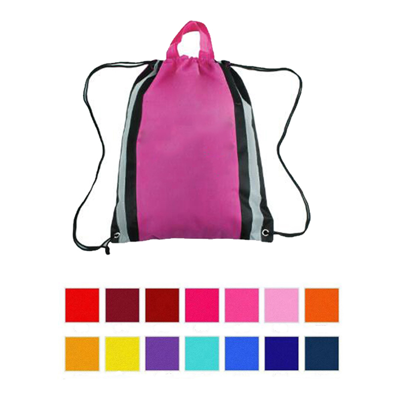 Reflective Safety Drawstring Backpack with Handle 1
