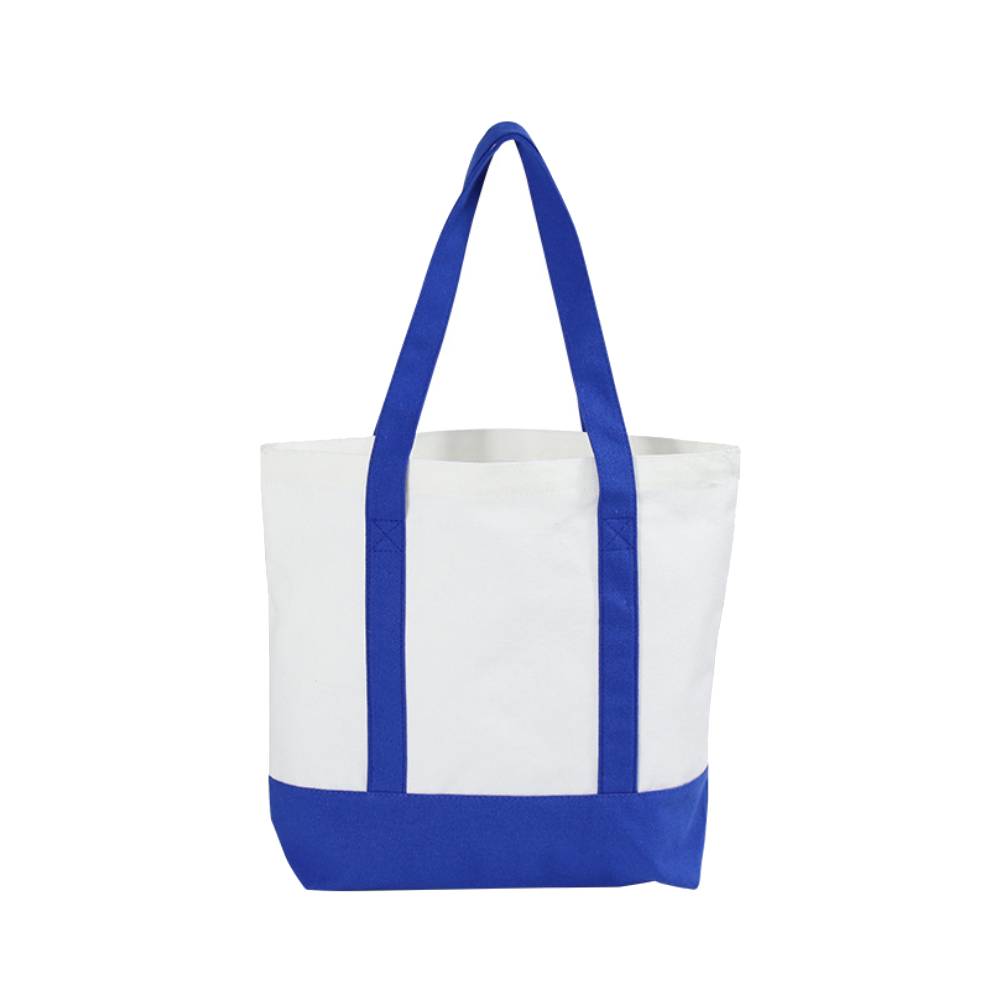 Large Cotton Canvas Boat Tote W/ Pocket, custom tote bag with logo imprint 3
