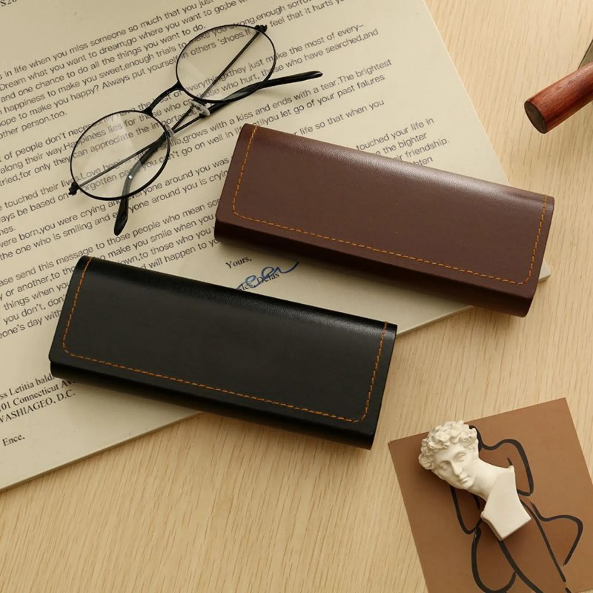 Travel Vintage Leather Sunglass Case 2