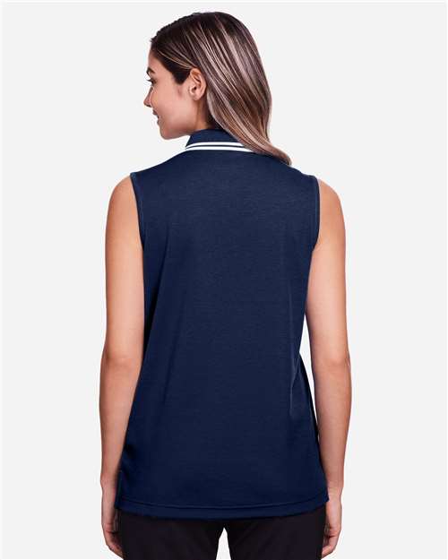 Women's CrownLux Performance® Plaited Tipped Sleeveless Polo - DG20SW 12