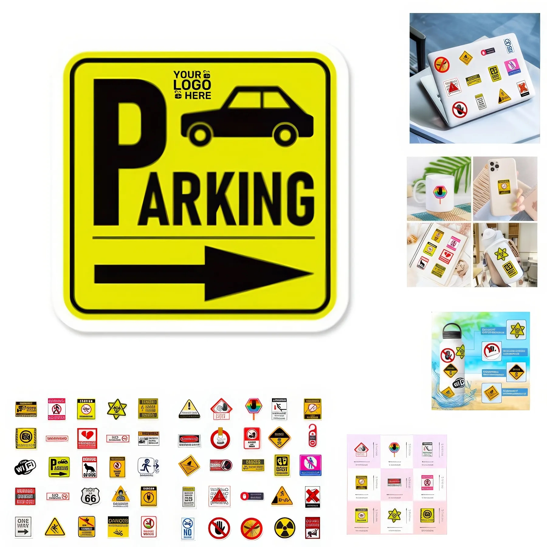 Realistic Warning Sign Waterproof Stickers 3