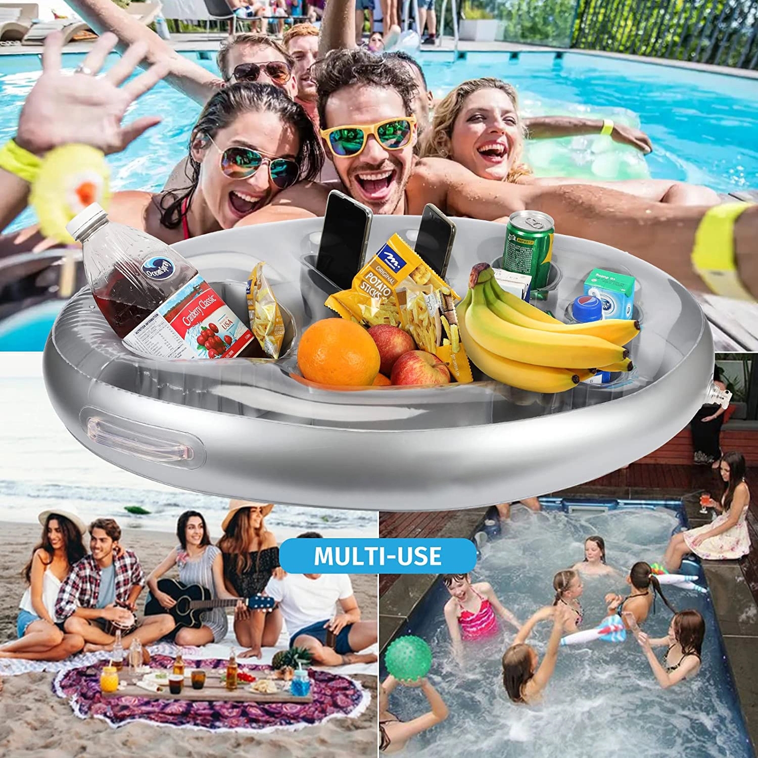 Inflatable Floating Drink Holder with 9 Holes 3