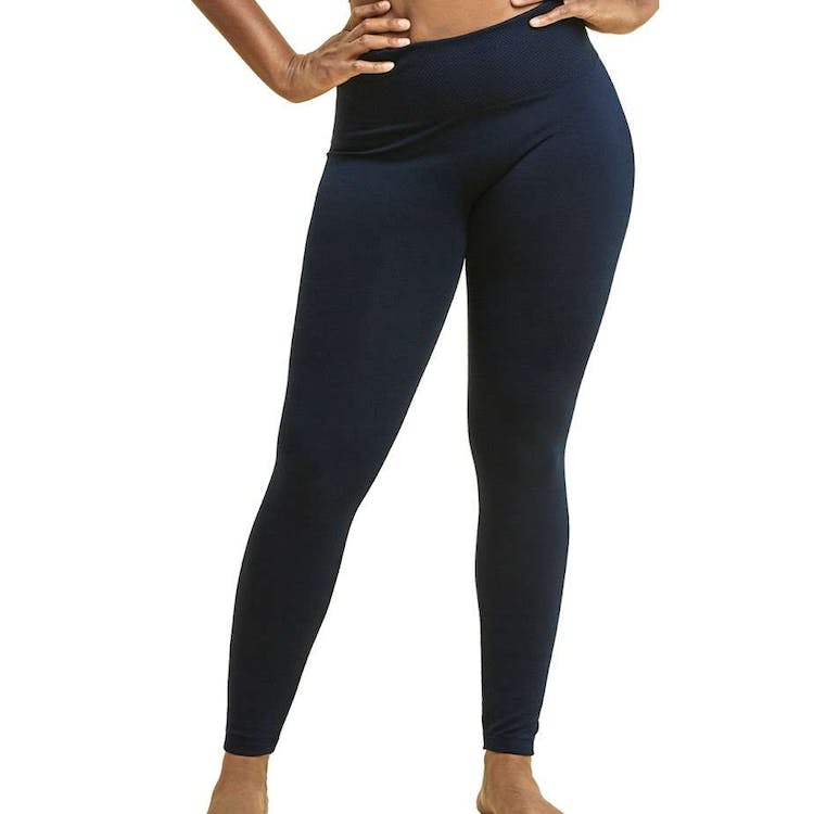 Women's High Waist Fleece Leggings - Navy Extra-Wide Band XL 2