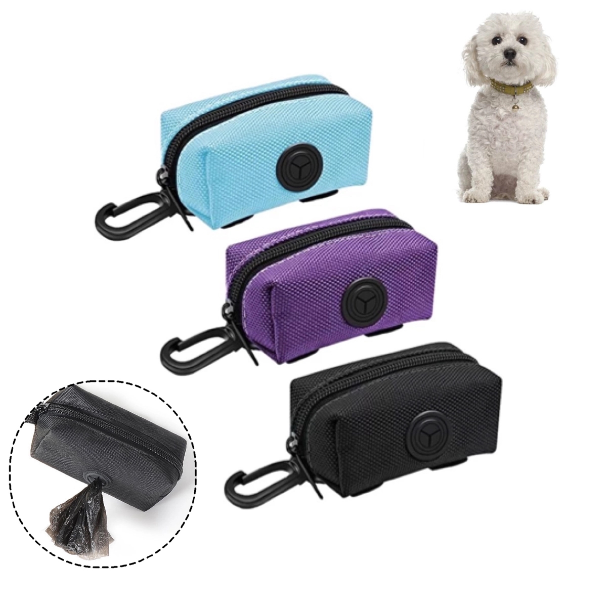 Leash Attached Pet Poop Bag Pouch 3