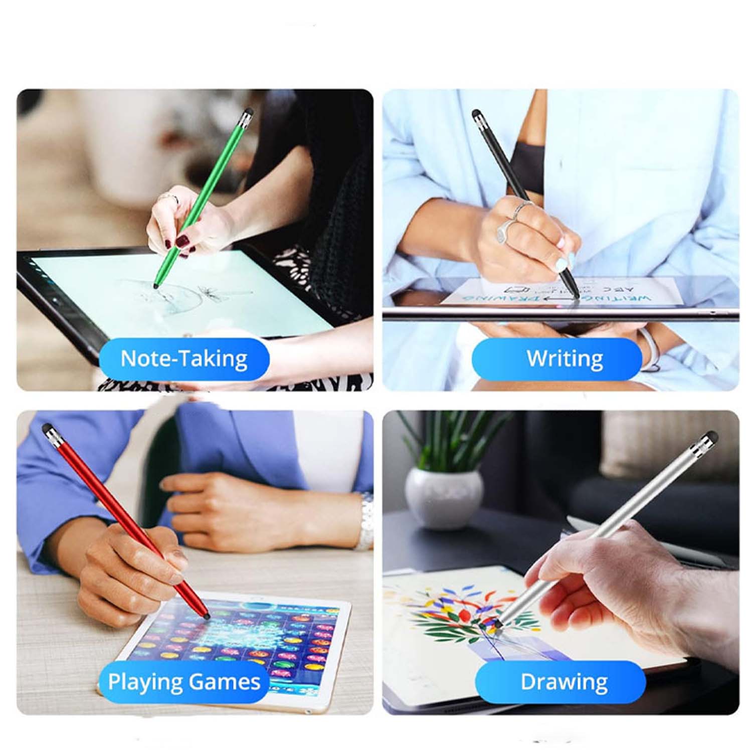 2 Head Rubber Stylus Metal Pen 2