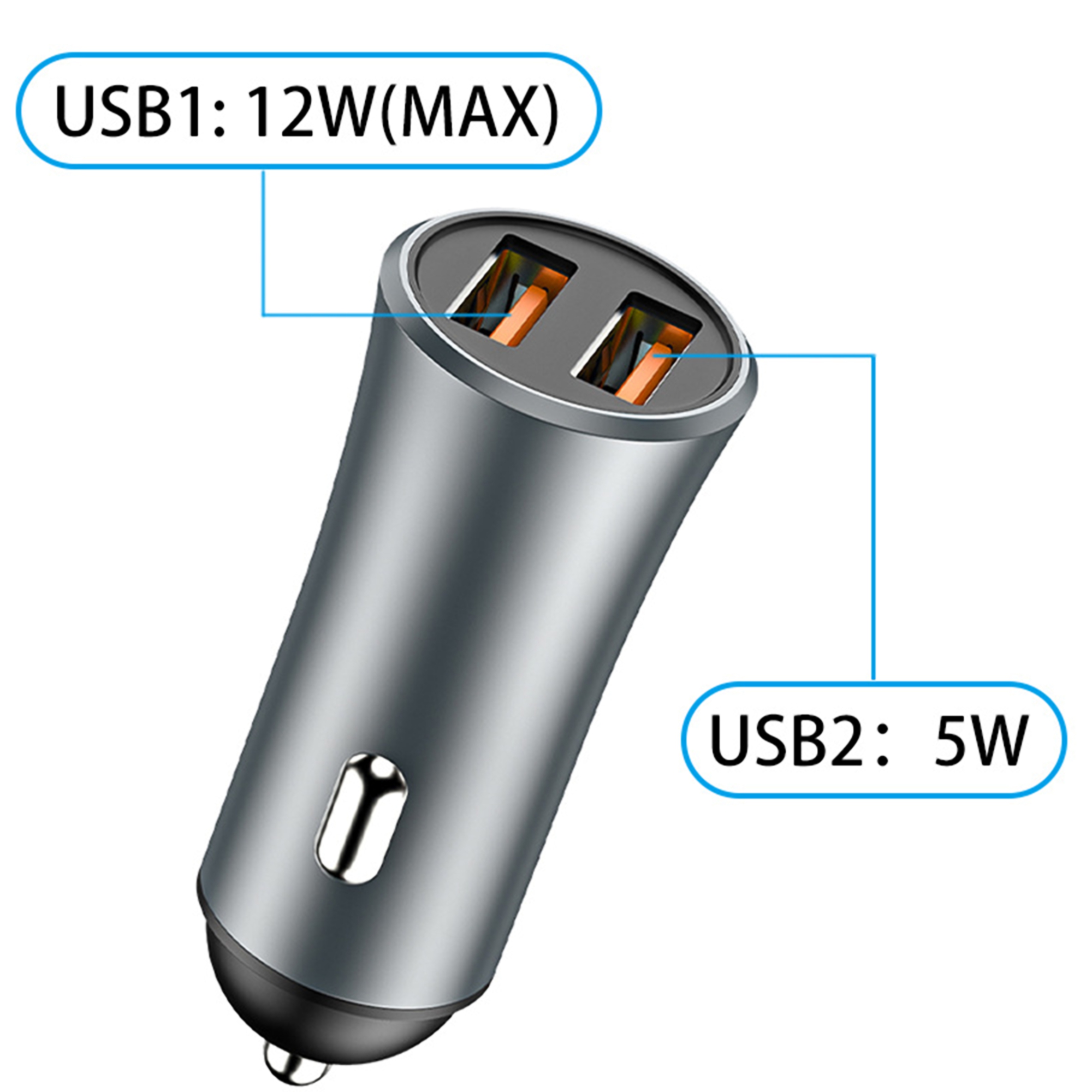Dual Port USB Car Charger 5