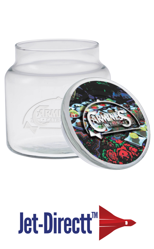 16 oz. Apothecary Jar with Flat Lid - Deep Etched 7