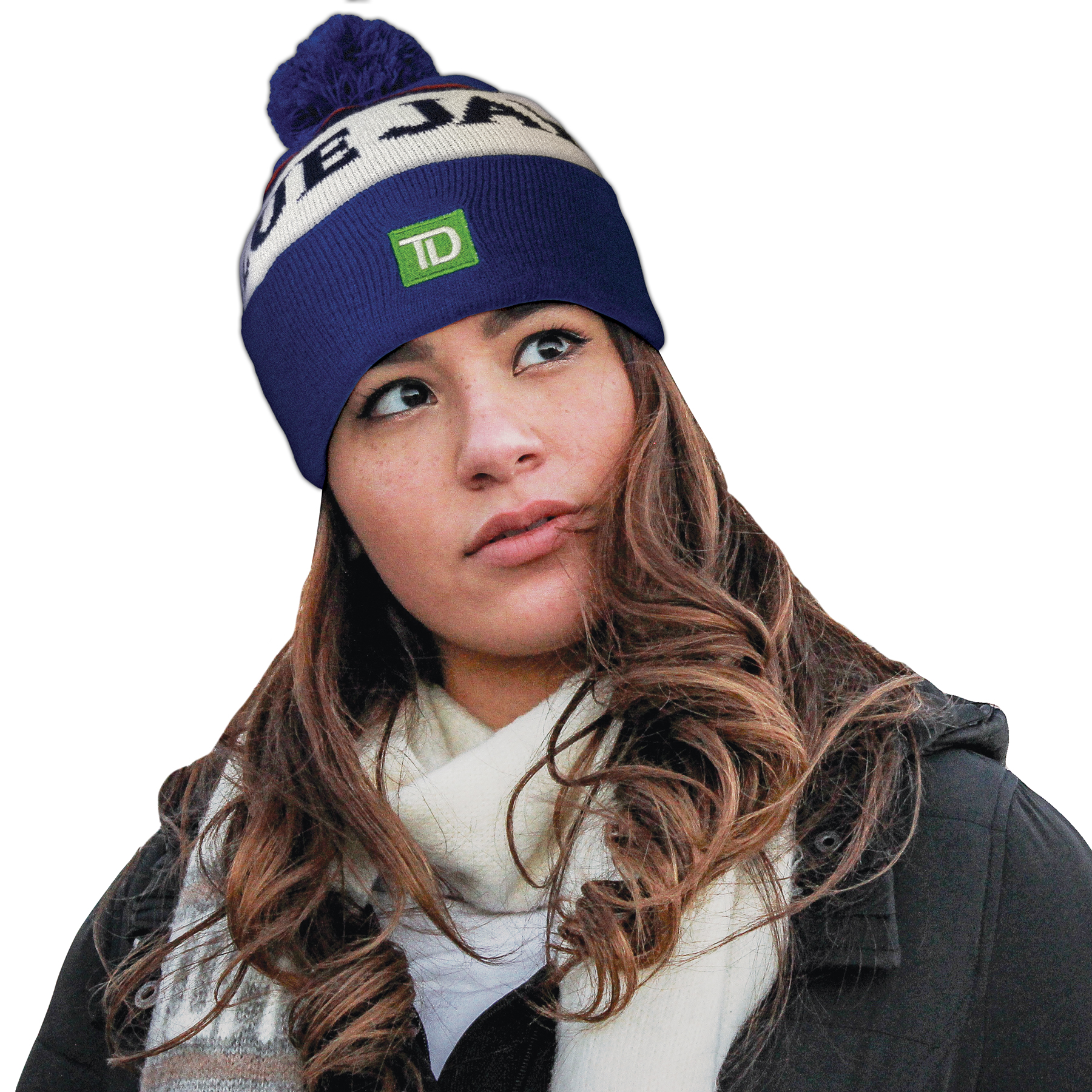 Knit Beanie with Pom and Cuff (Woven Logo) 14