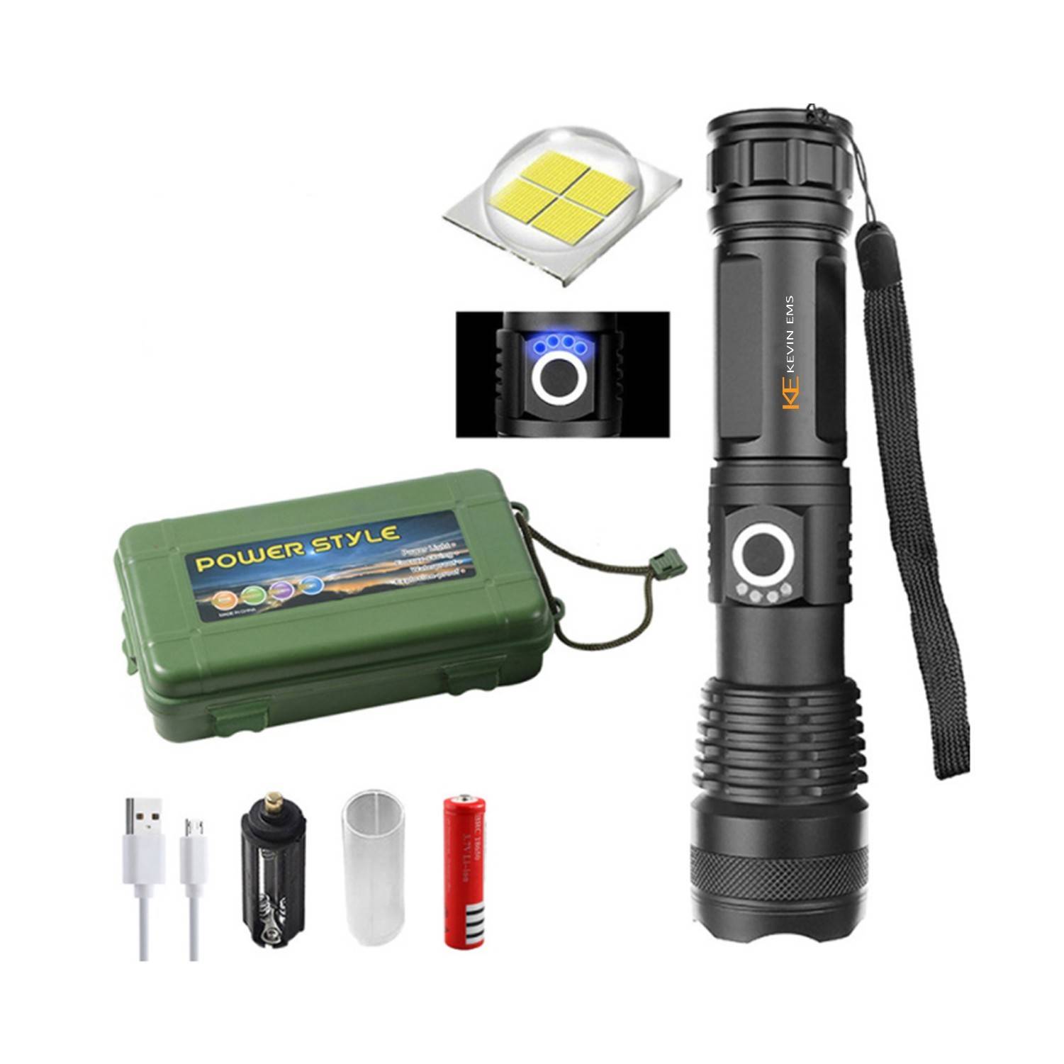 Aluminum Alloy USB Rechargeable Flashlight 2