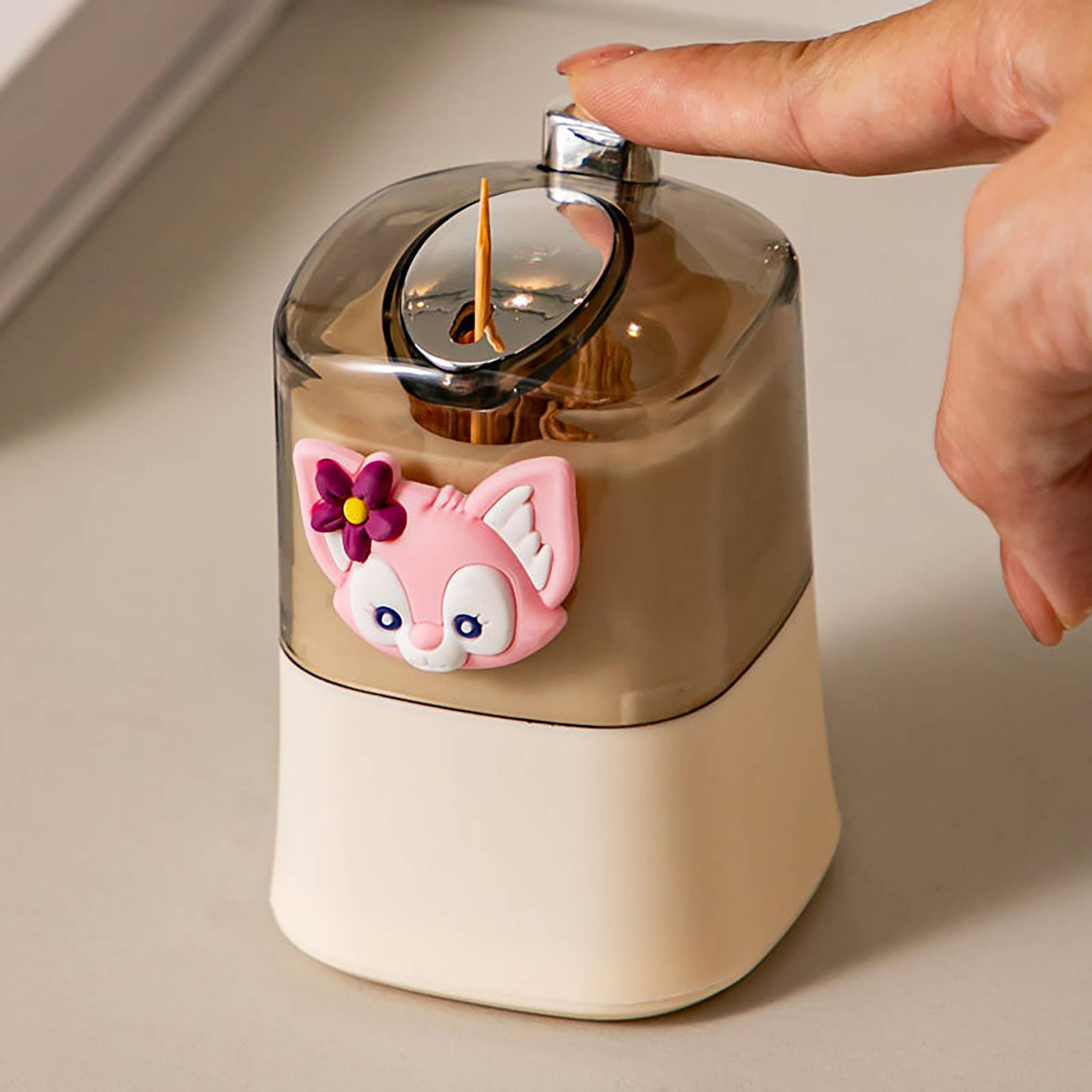 Toothpick Holder Pop-Up Automatic Tooth Pick Dispenser 3