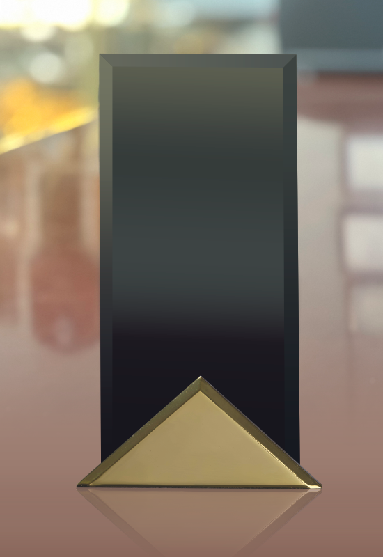4X8 BLACK GLASS IN METAL BASE 12