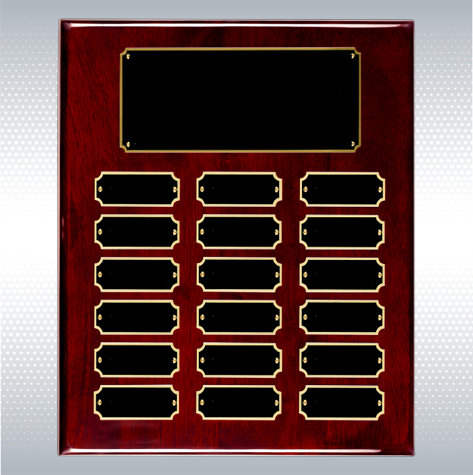 Rosewood Piano Finish 18 Plate Perpetual Plaque (10.5" x 13") 2