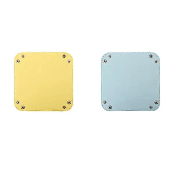 Square PU Leather Dice Tray - Foldable Design 5