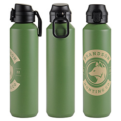 Nexus 27 oz Recycled Aluminum Bottle with Flip-Top Lid and Carabiner 111