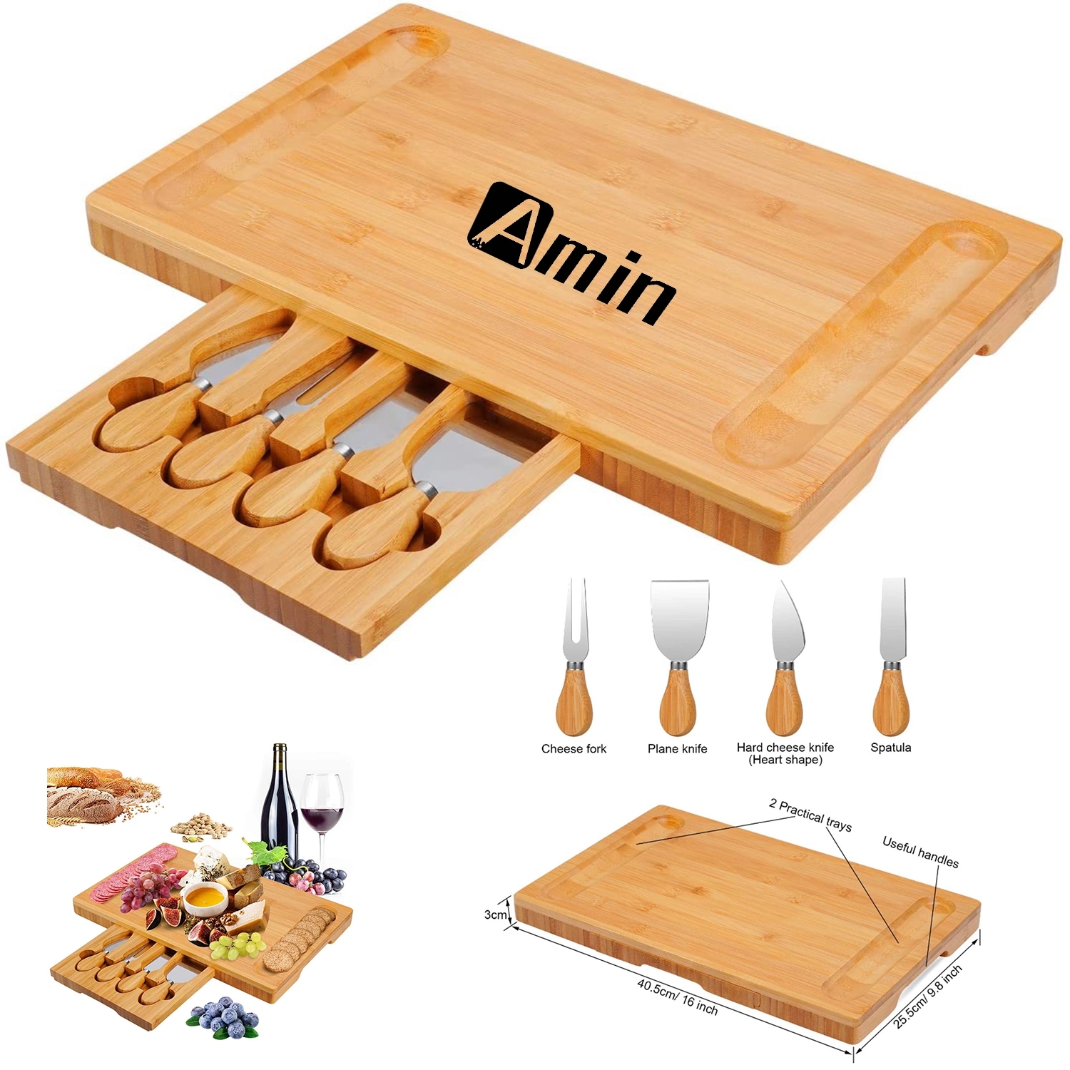 Cheese Board With Knife Set 1