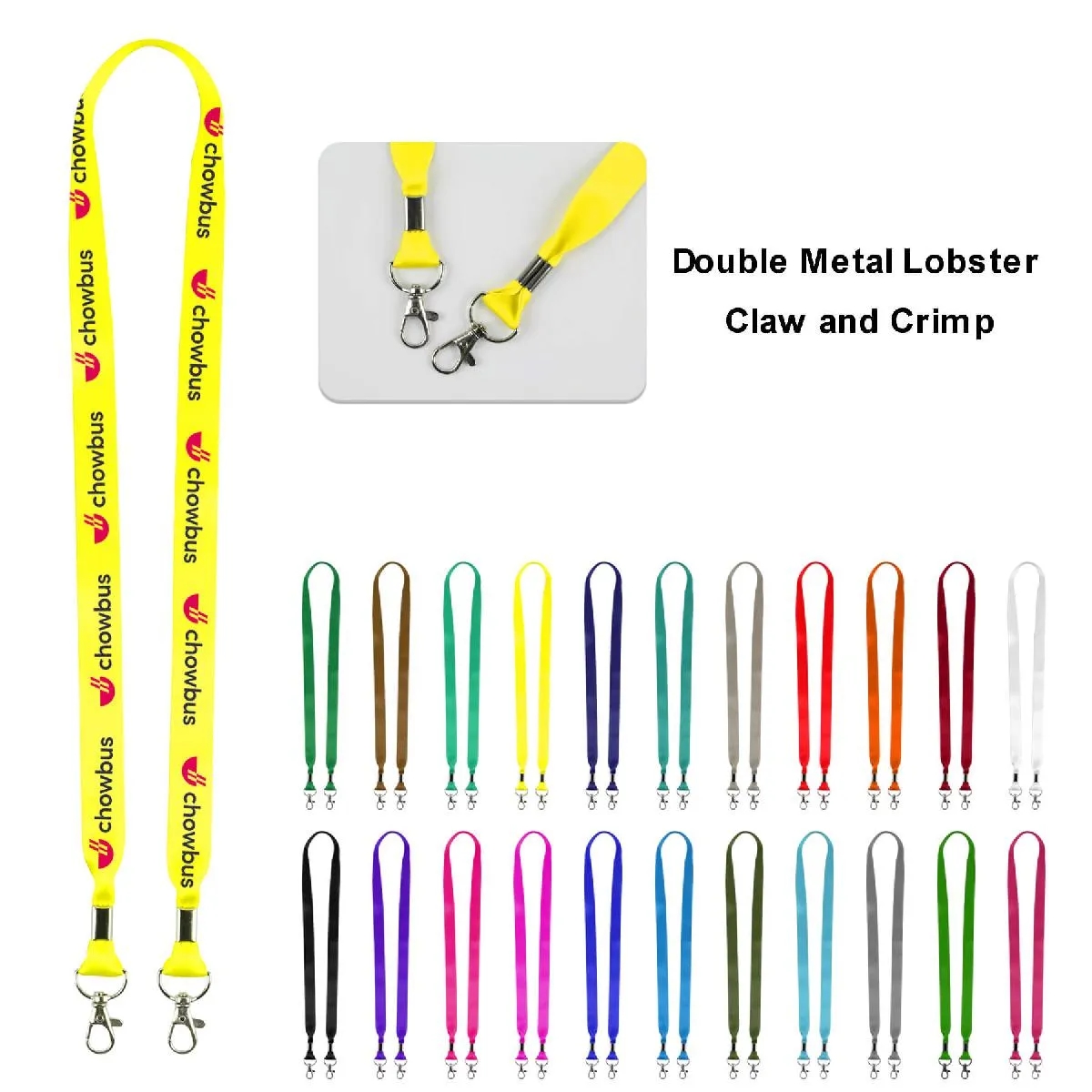 3/4" ADULT SIZE FULL COLOR FACE MASK LANYARD/ DOUBLE LOBSTER 7