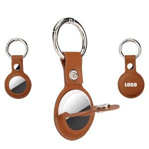 Stylish PU Leather Airtag Holder Key Ring With Loop Closure 9