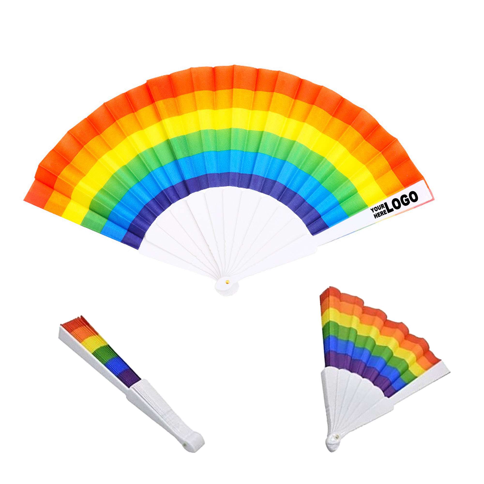 Vibrant 9-Inch Eco-Printed Folding Fan 3