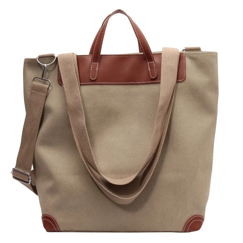 Large Capacity Canvas Tote Shoulder Bags, custom tote bag with logo imprint 4