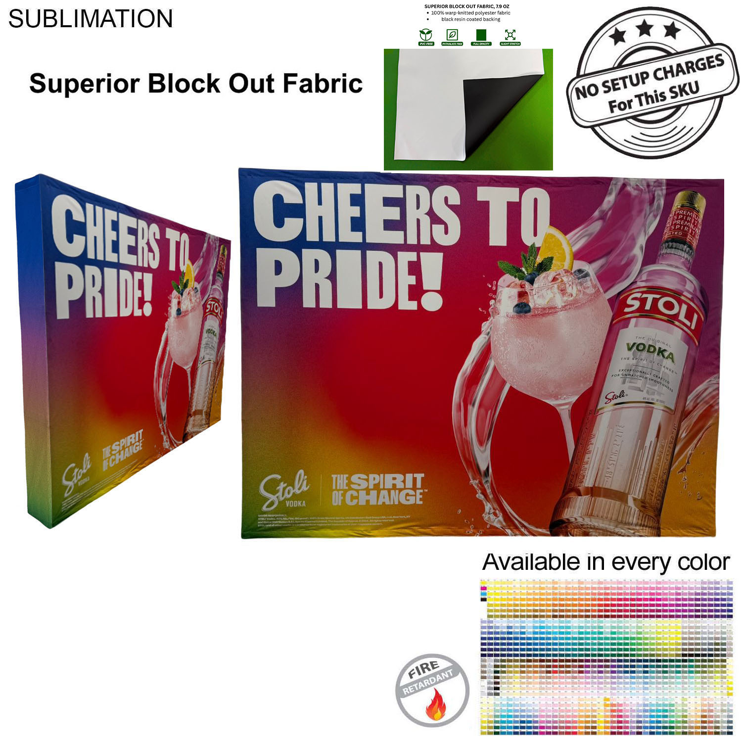 10' Straight Wall Tension Fabric Pop-up Display Kit with Wrap End Caps, Superior Block Out Fabric 1