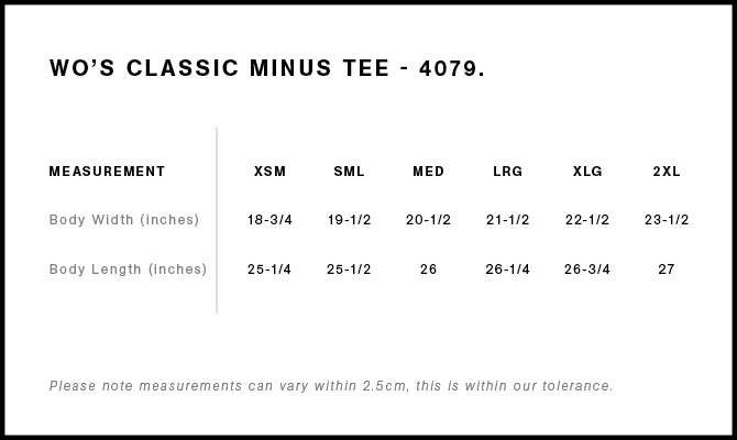 Wo's Classic Minus Tee [-2"] 4079 28