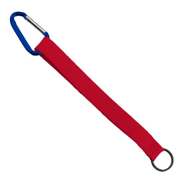 3/4" Sewn Polyester Keychain with Metal Split-Ring and Carabiner 7