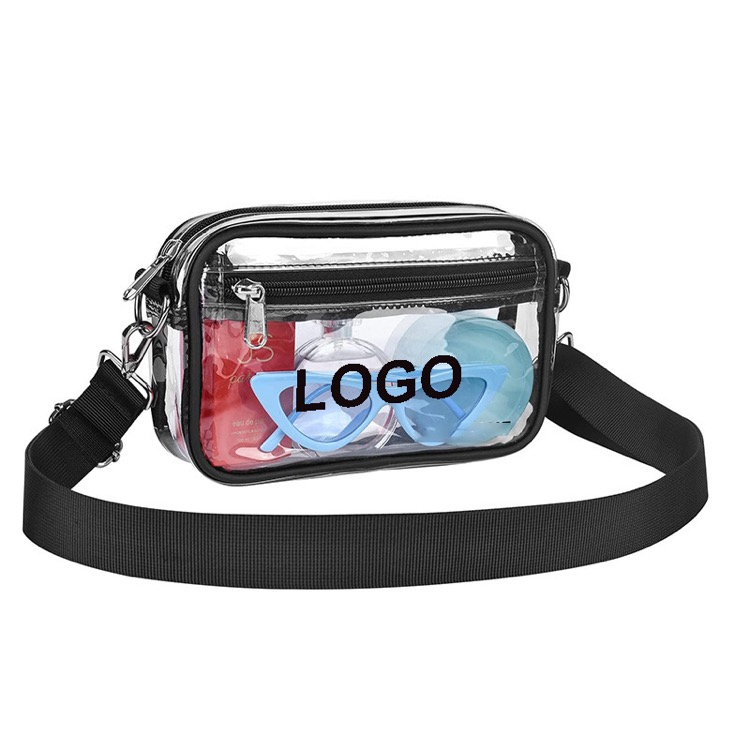 Small Clear PVC Crossbody Messenger Shoulder Bag w/ Adjustable Strap 3