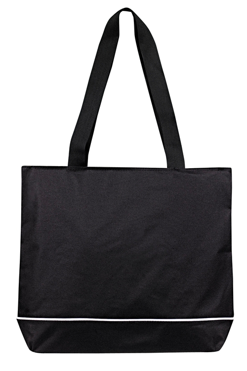 Zipper Shoulder Tote Bag with Full Top Zipper Gusset