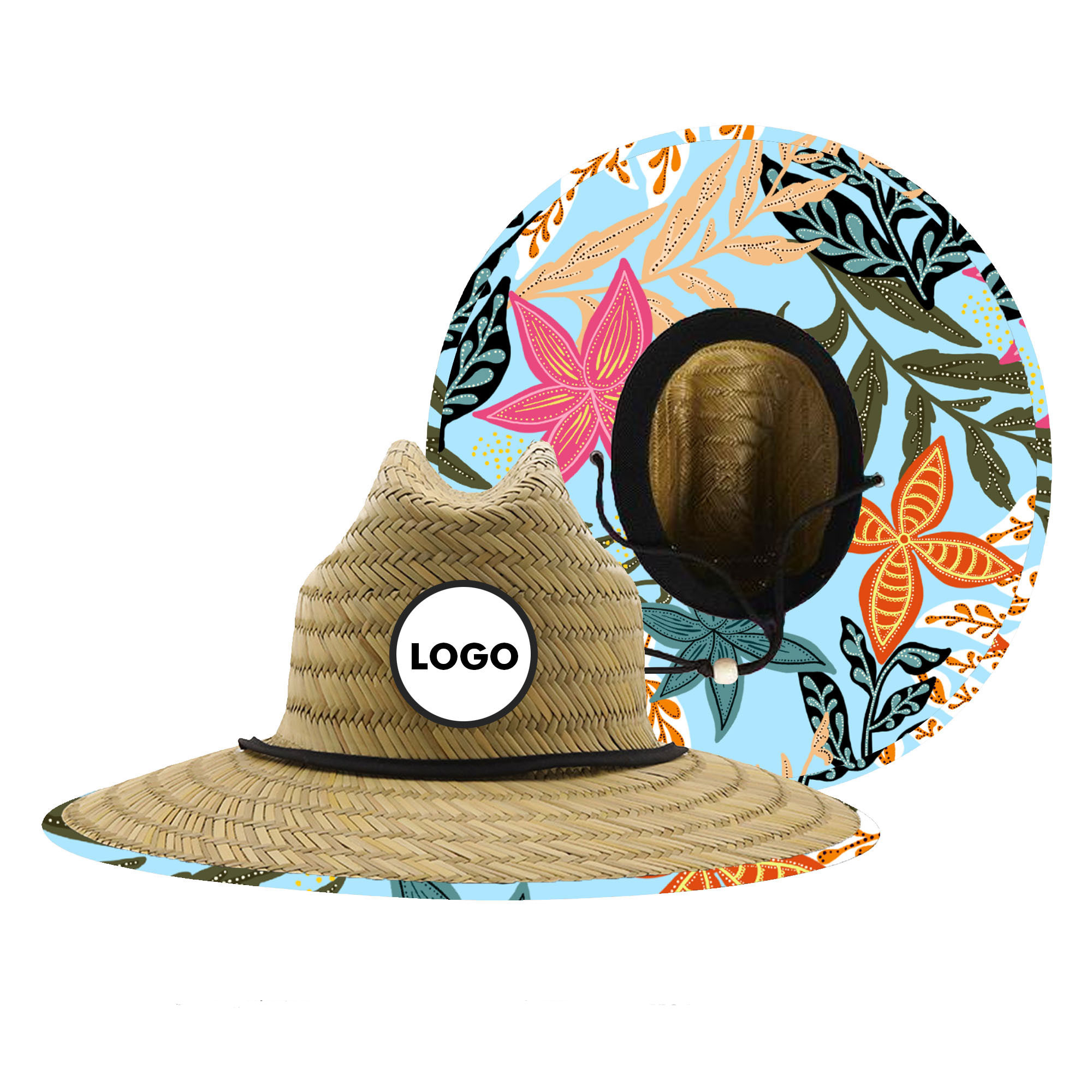 Custom Logo Straw Beach Sun Protection Hat 3
