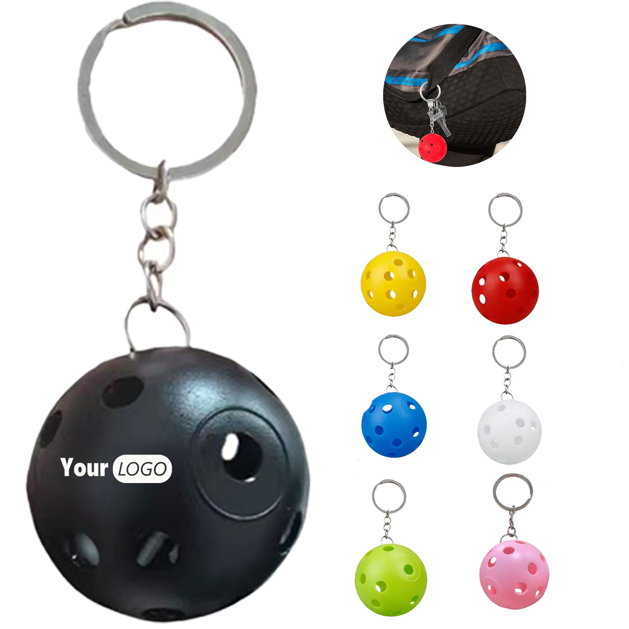 Plastic Mini Pickleball Keychains 5