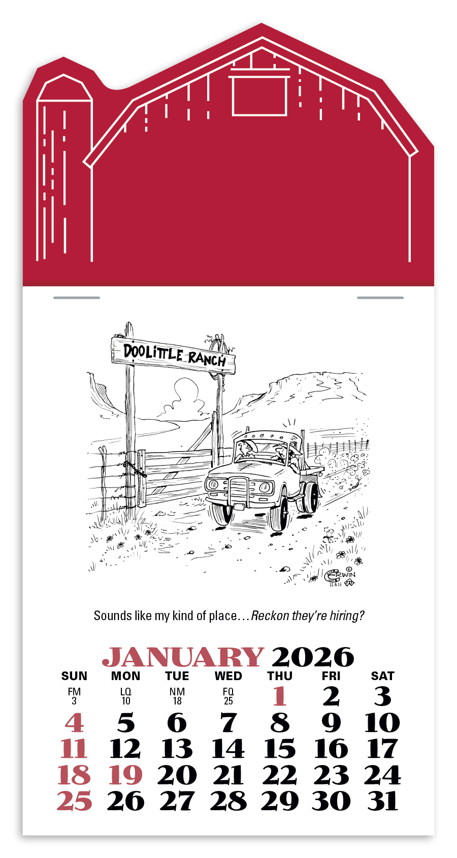 Press-N-Stick Cowboy Calendar