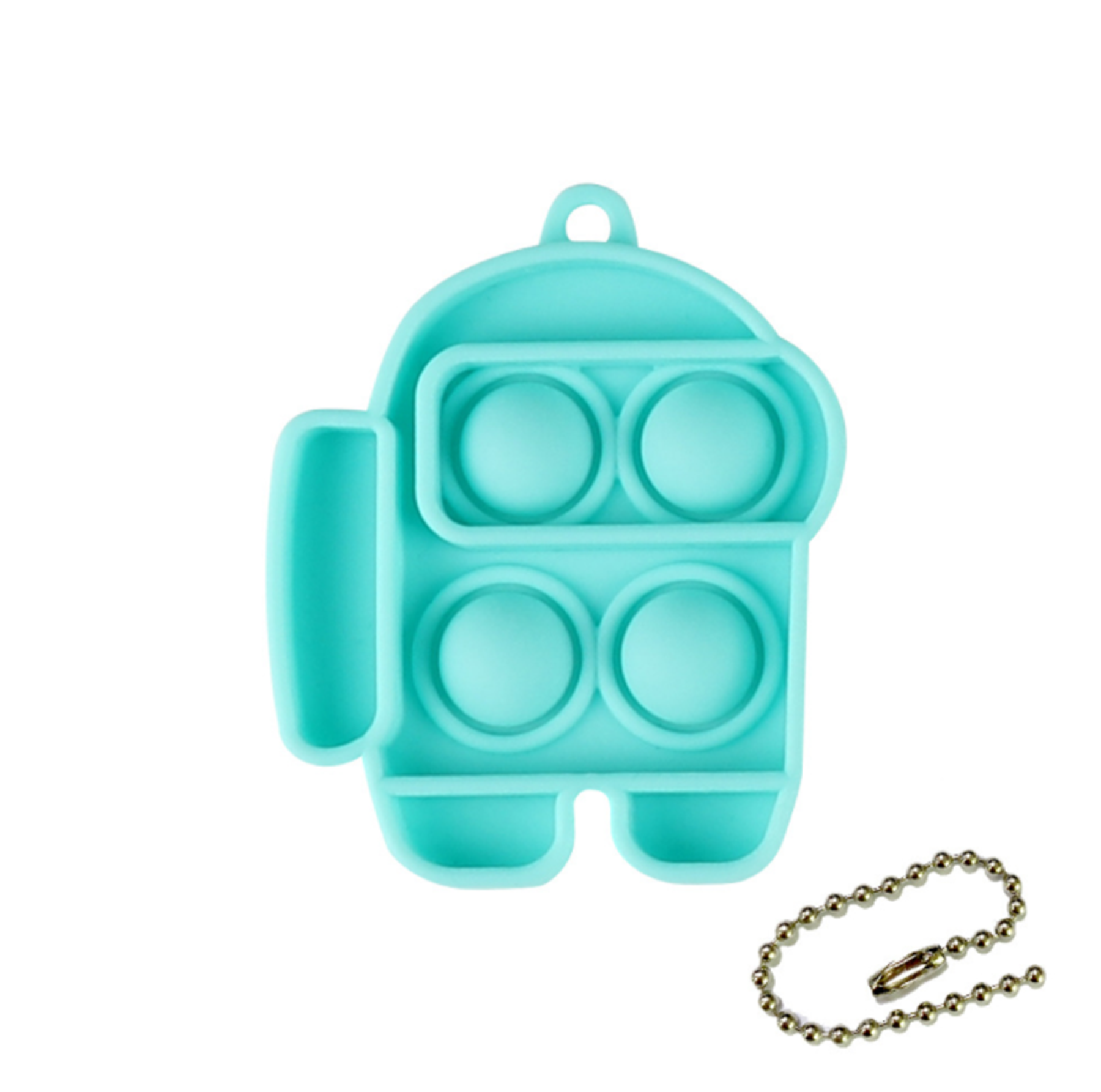 Spaceman Shape Push Pop Bubble Fidget Toy Keychain 2