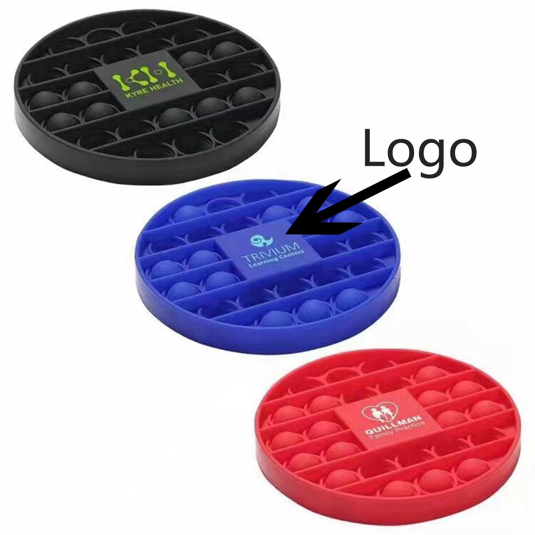 Round Shape Silicone Squeeze Sensory Toy / Printing Disc 4