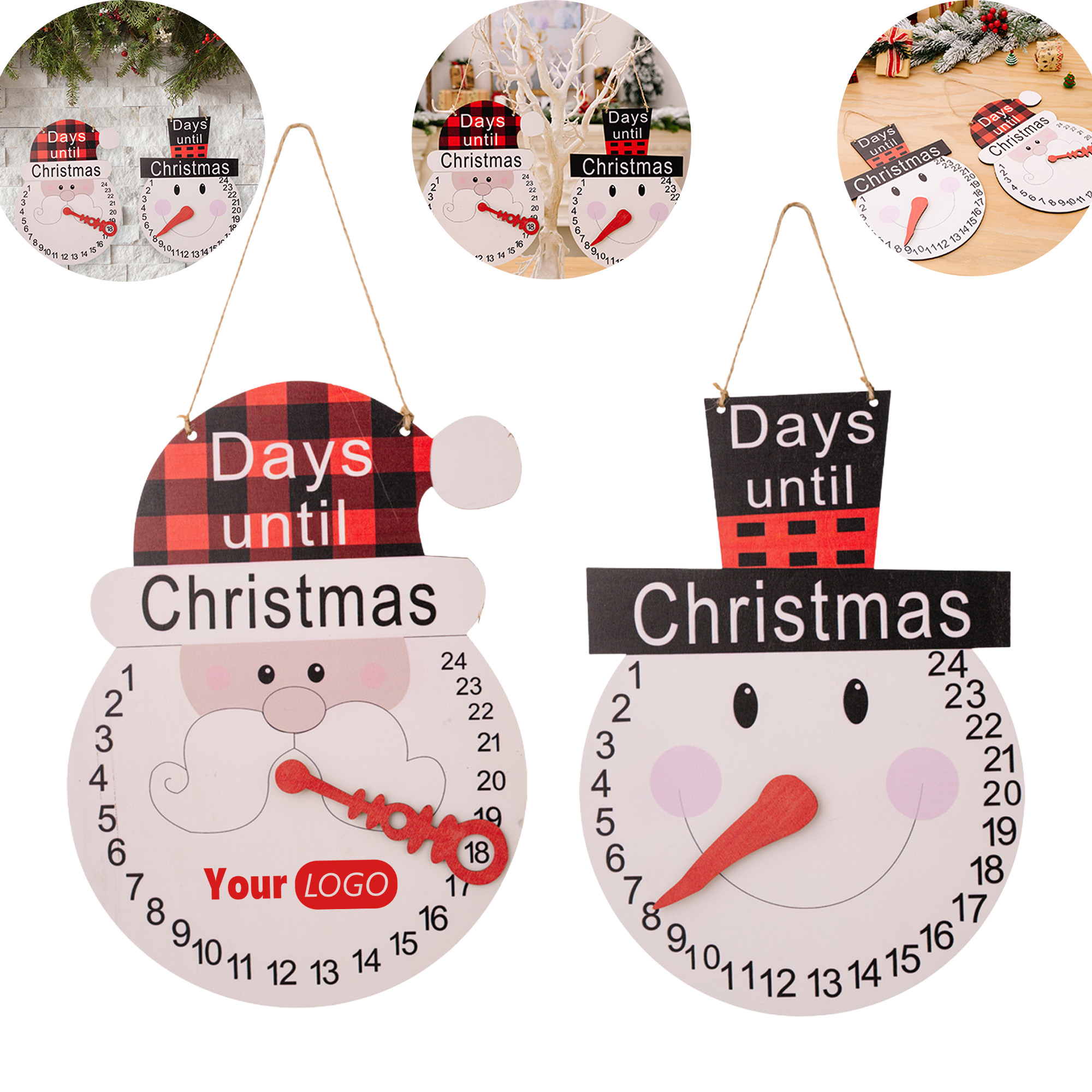 Christmas Wooden Ornament Creative Calendar 3