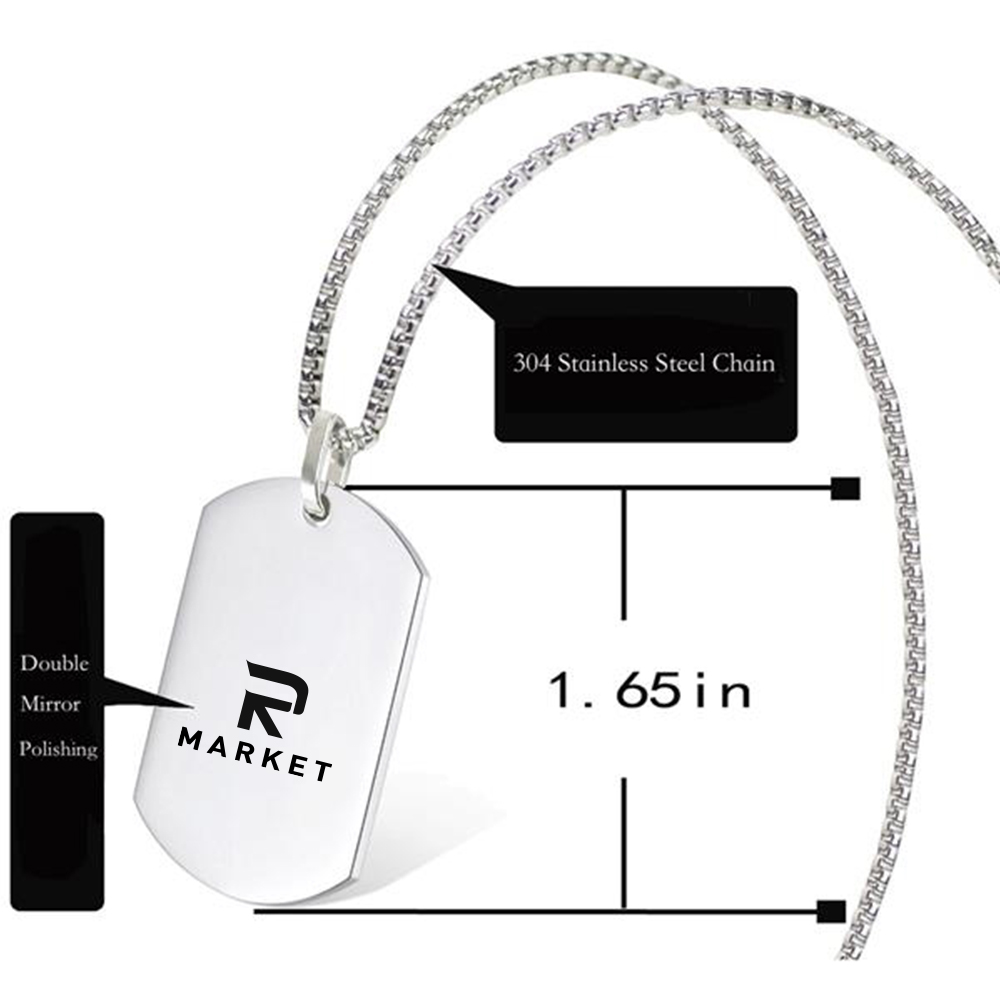 Engravable Personalized Gift Pendant Chain Necklacerobust and will not tarnish or rust easily 2