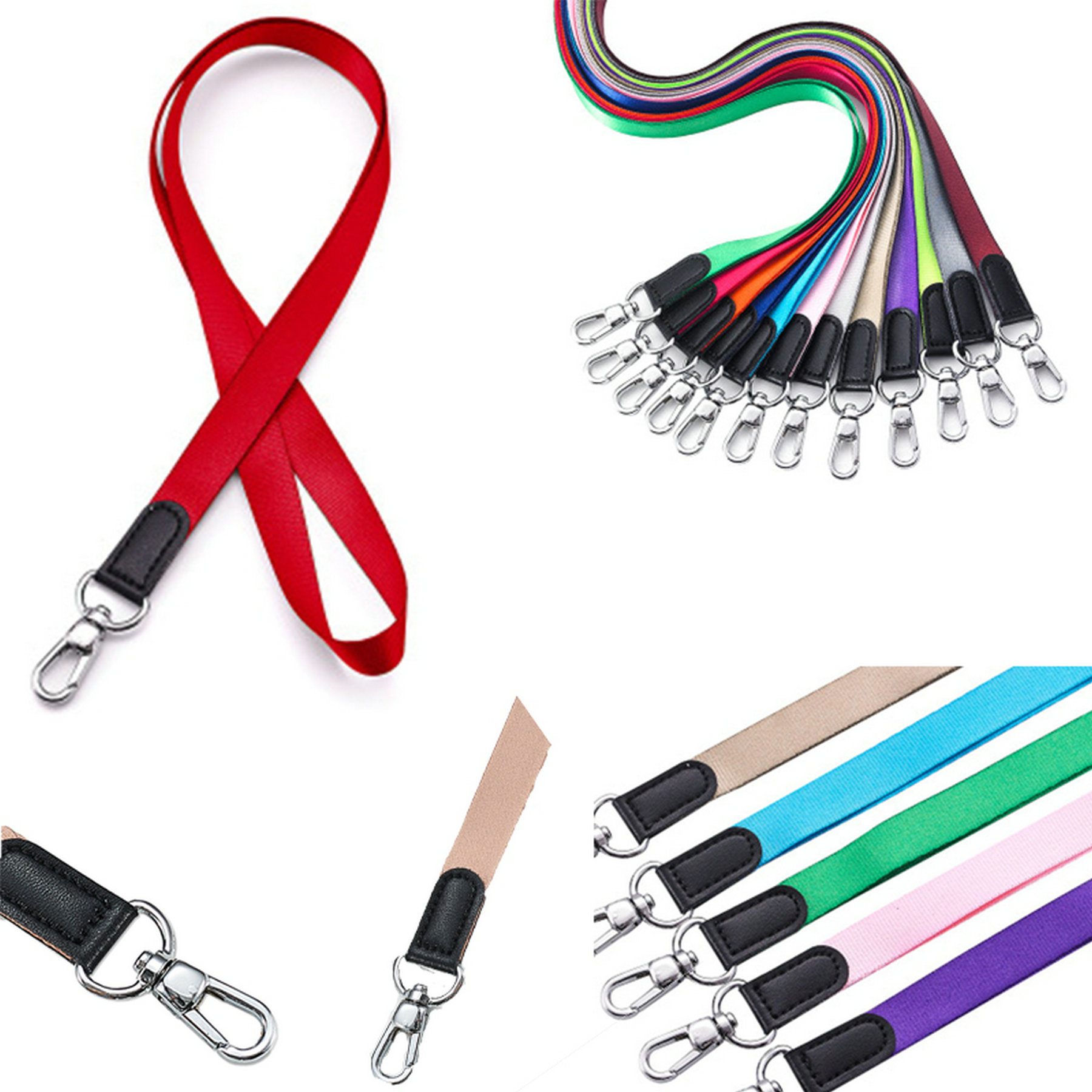 Polyester Dye Sublimated Lanyard with Leather 1